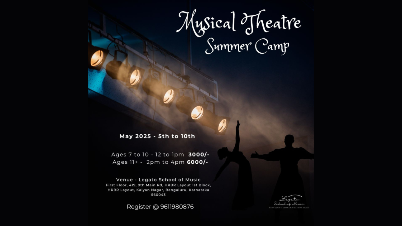 Legato school of music musical theatre summer camp event poster