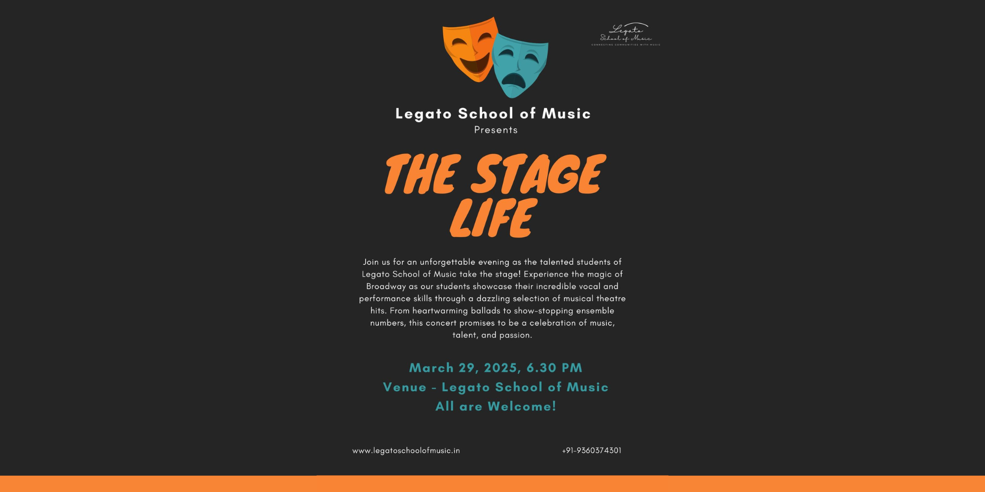 Legato school of music the stage life event poster